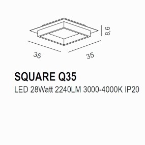 Promoingross SQUARE Q35 Schalter LED-Deckenleuchte
