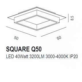 Plafoniera led Promoingross SQUARE Q50 switch oro