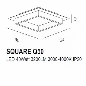 Plafoniera led Promoingross SQUARE Q50