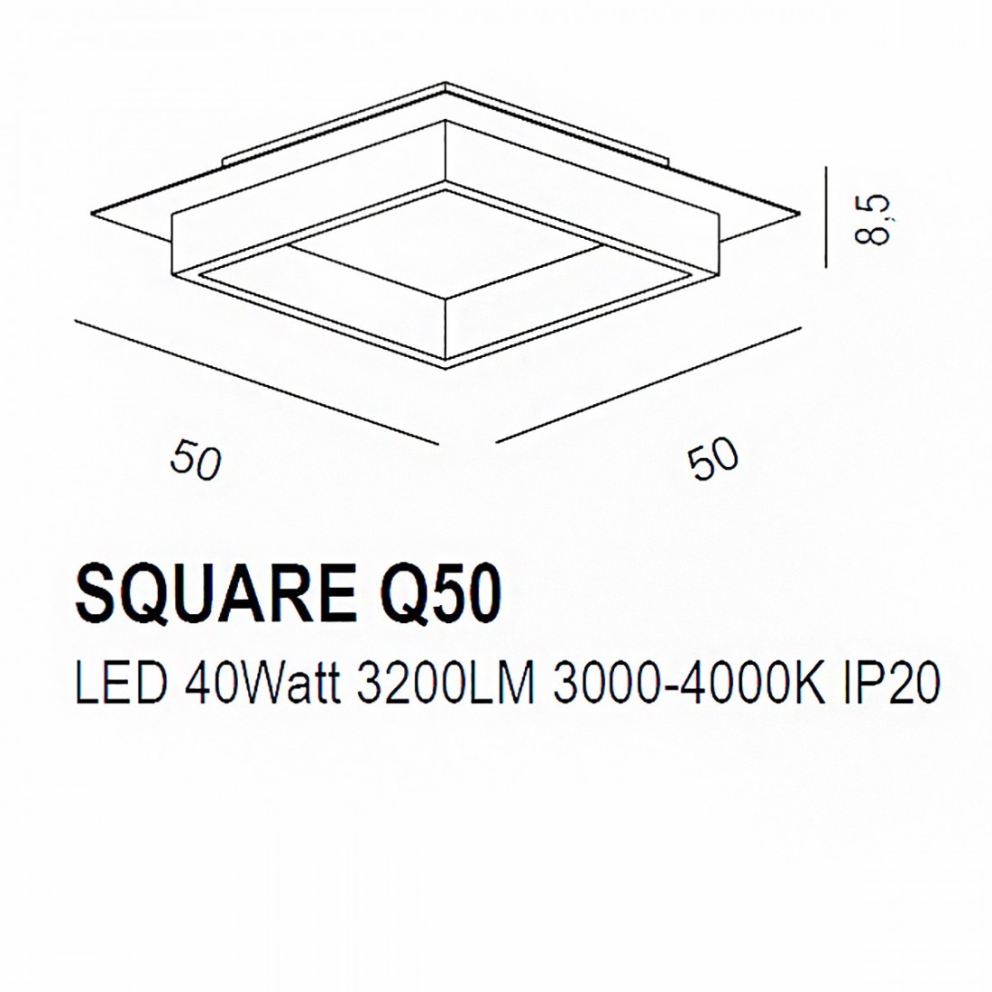 Promoingross SQUARE Q50 WH interrupteur