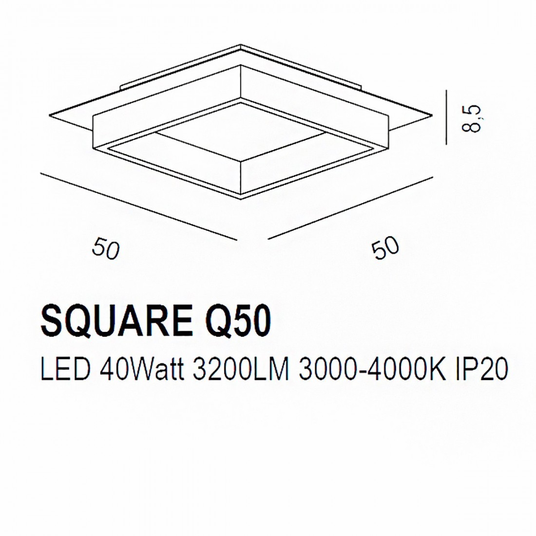 Promoingross SQUARE Q50 BZ switch plafón led