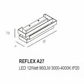 Promoingross aplique moderno REFLEX A27 WH LED