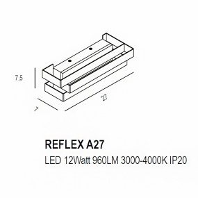 Promoingross REFLEX A27 zweifarbiger Schalter LED Wandleuchte Metall moderne Wandleuchte