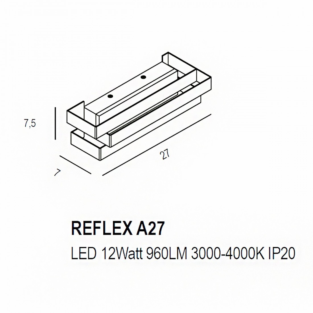 Applique angolare gesso Belfiore 9010 ERIDA ANGLE 8056.3070 LED