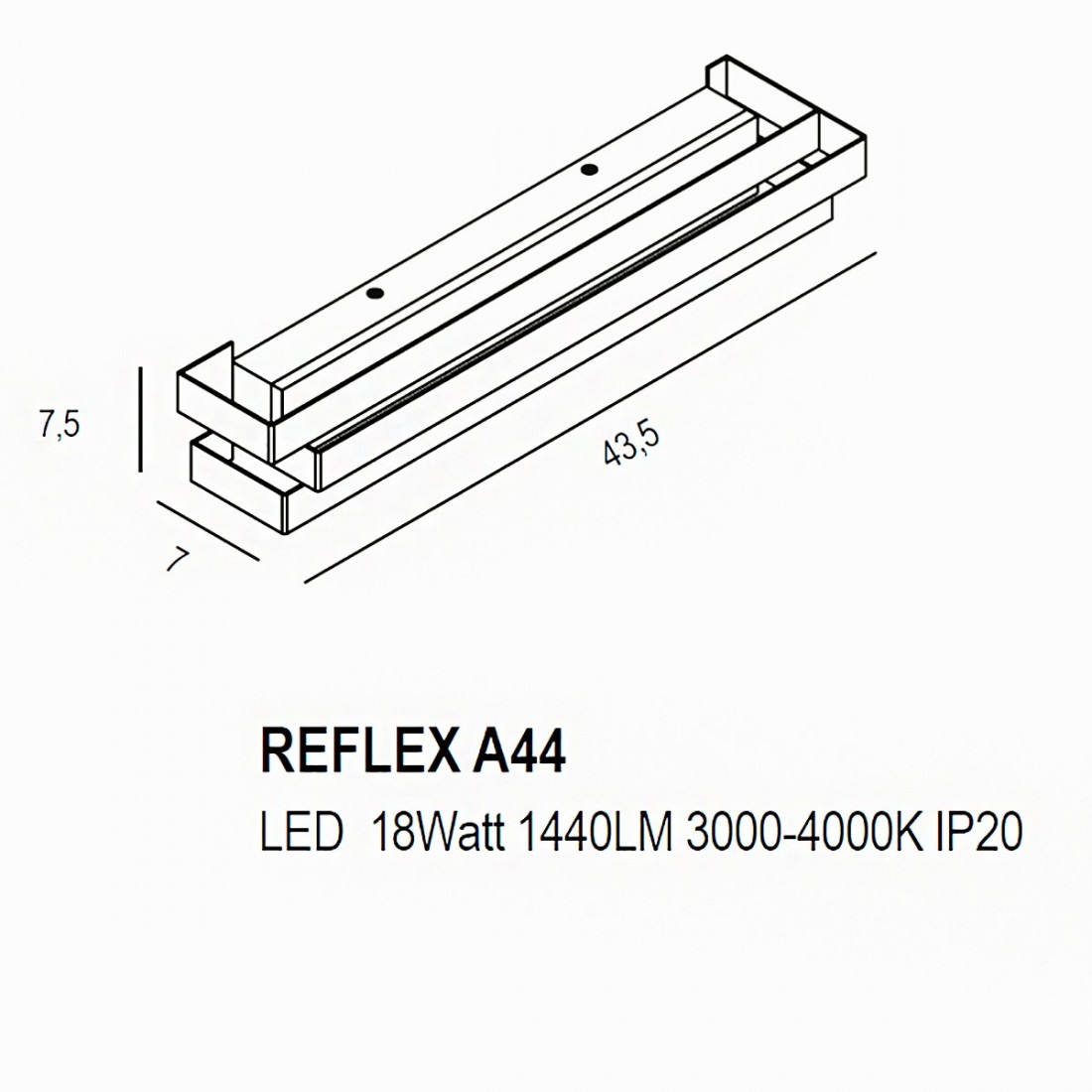 Promoingross REFLEX A44 MG DG Applique moderne LED pour intérieurs
