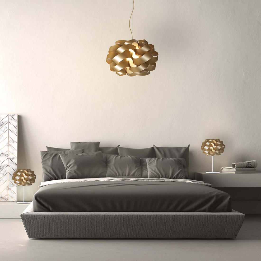 Lampadario Linea Zero CLOUD S60 oro, gold, led