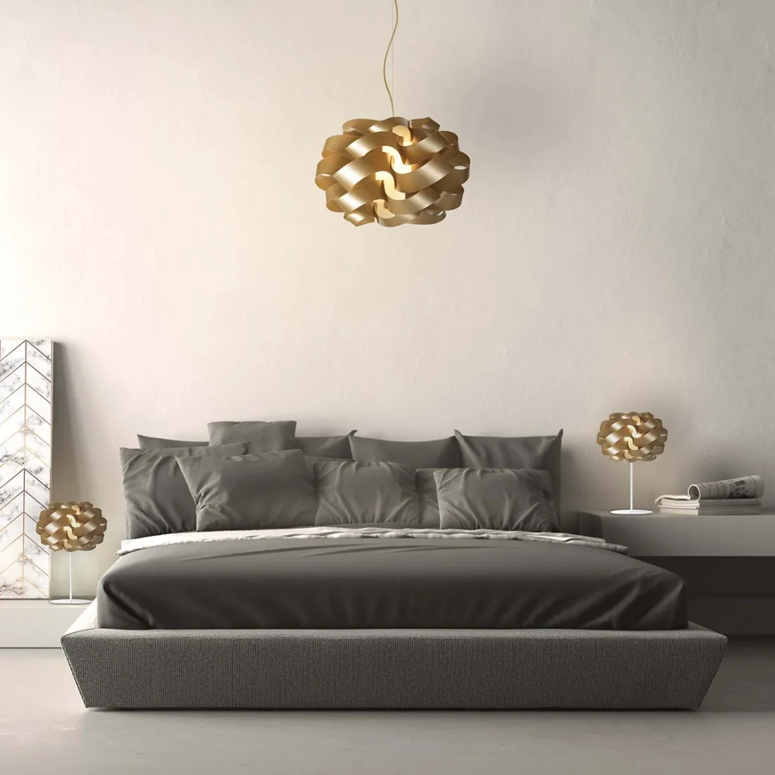 Linea Zero CLOUD S60 lámpara de araña oro, oro, led