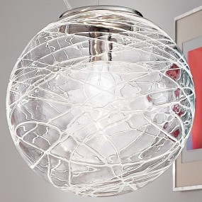 Lampadario moderno Due P illuminazione 2484 SP E14 LED vetro sospensione