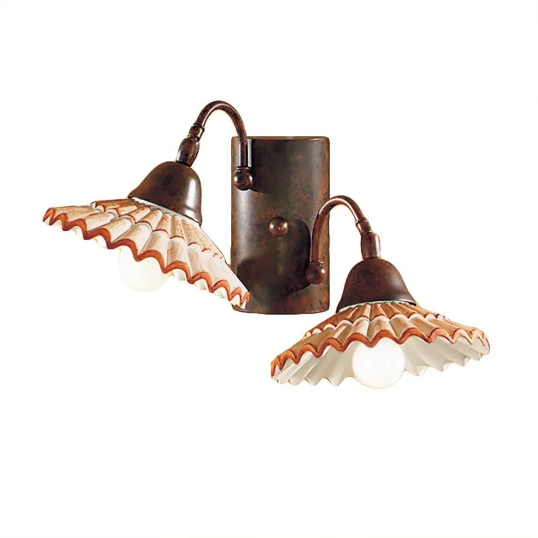 Applique rustico Due P illuminazione VANIA AP2 E14 LED, ceramica