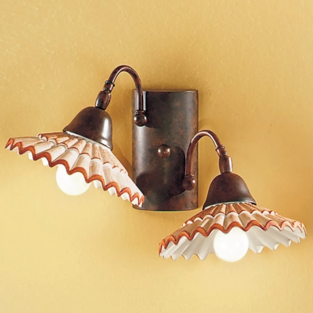 Due P lighting applique murale rustique VANIA AP2 E14 LED, céramique