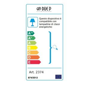 Lampadaire moderne Due P lighting 2374 E27 E14 LED, dimmable