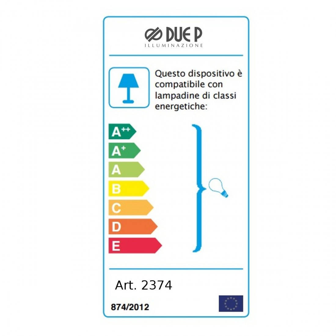 Lampadaire moderne Due P lighting 2374 E27 E14 LED, dimmable