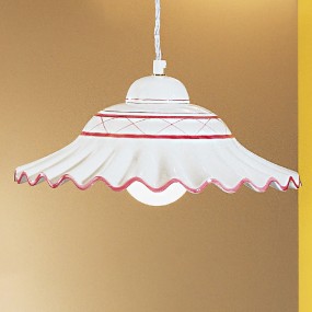 Due P lighting lustre en céramique 2383 S E27 LED plafonnier à suspension classique