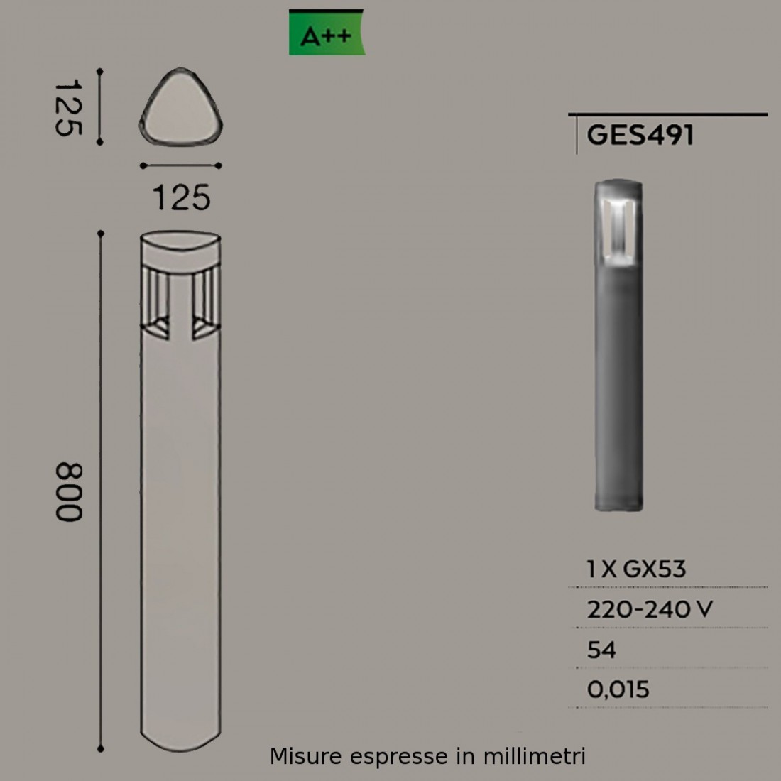 Lanterne aluminium polycarbonate Gea Led JANET GES491