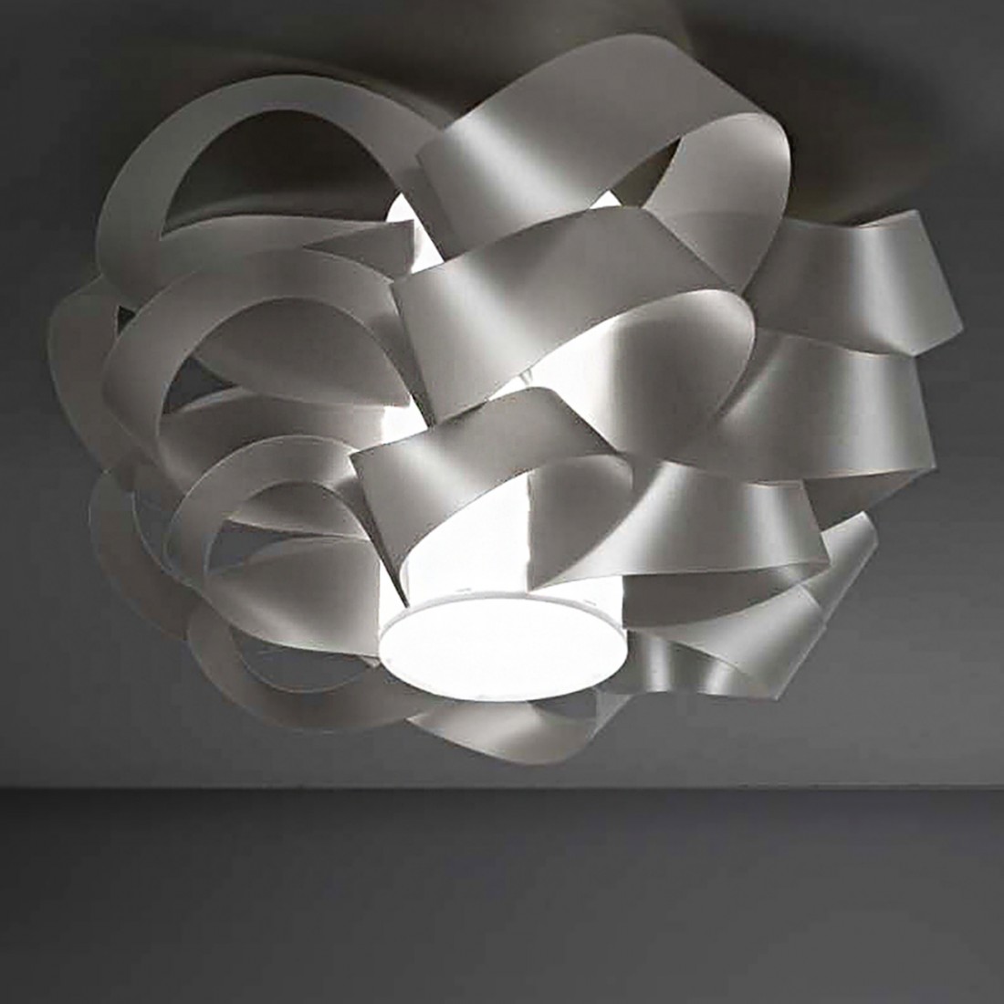Plafonnier rond avec rubans blancs Linea Zero Cloud Line