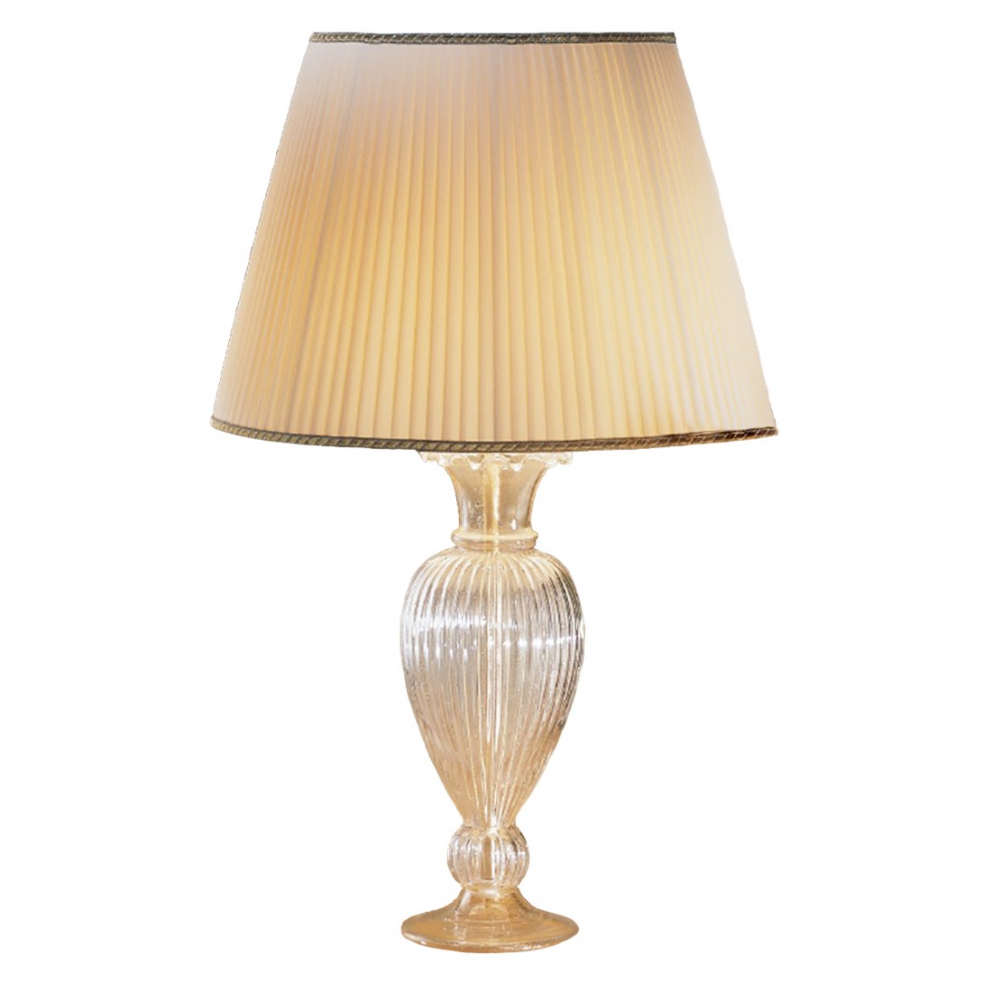 Lampada Da Tavolo 22x37 Cm Design Moderno 60W Oro E Crema Abat Jour