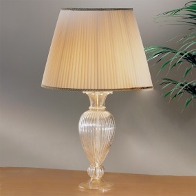 Lampe classique Due P lighting 2329 LG E27 Lampe de table LED en tissu de verre soufflé