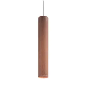 Sospensione ID-LOOK SP1 GU10 Led metallo classico rame brunito oro lampadario cilindro interno
