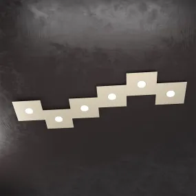 Deckenleuchte, Wandleuchte, quadratisch, quadratisch, 6-flammig aus Metall. LED.