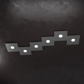 Deckenleuchte, Wandleuchte, quadratisch, quadratisch, 6-flammig aus Metall. LED.