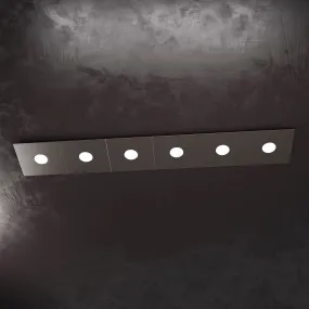 Plafonnier, applique, carré, carré, 6 lumières en métal. LED.