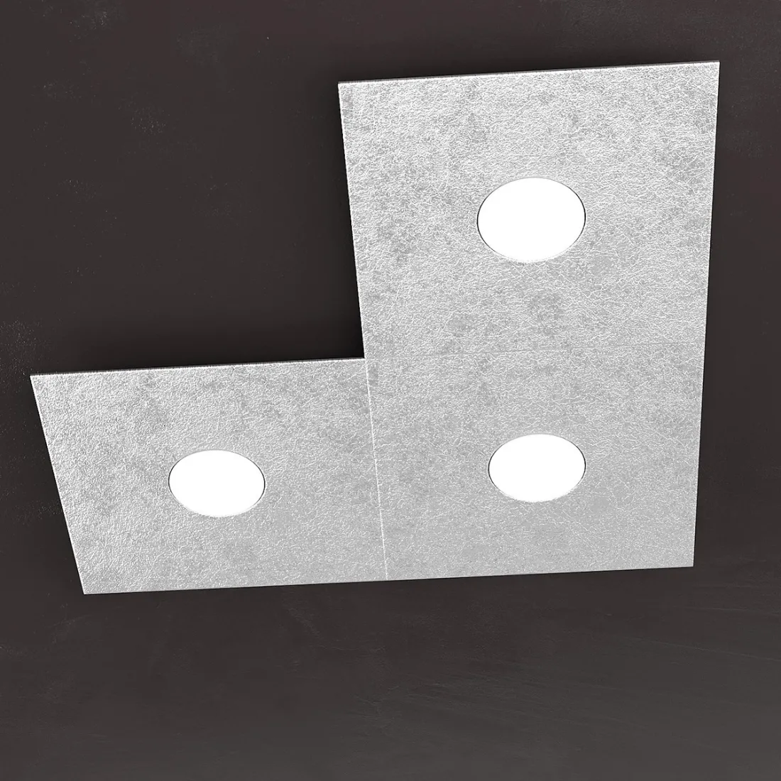 Plafonnier, applique, carré, rectangulaire, 3 lumières en métal. LED.