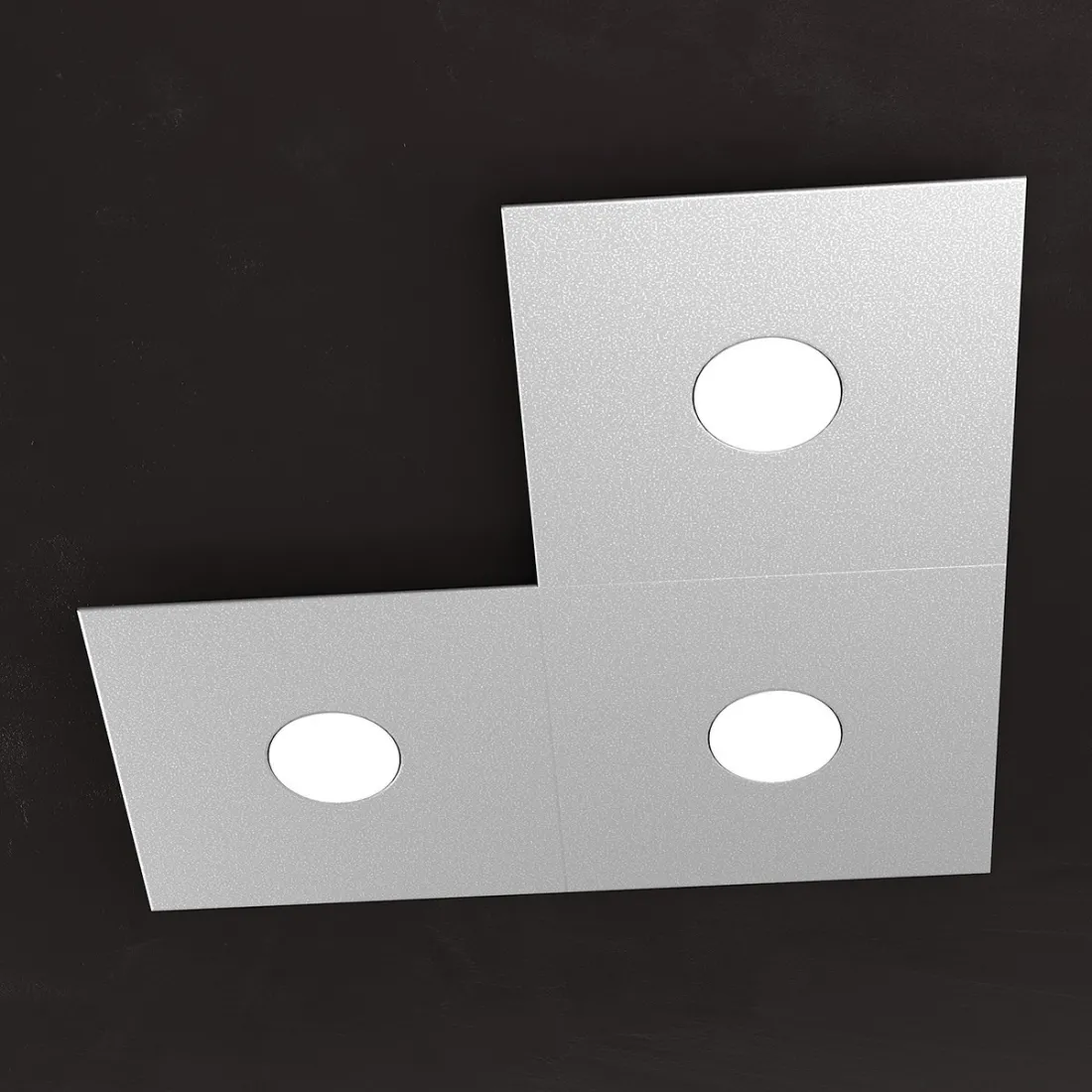 Plafonnier, applique, carré, rectangulaire, 3 lumières en métal. LED.