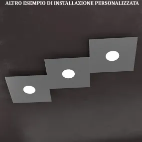 Plafonnier, applique, carré, rectangulaire, 3 lumières en métal. LED.