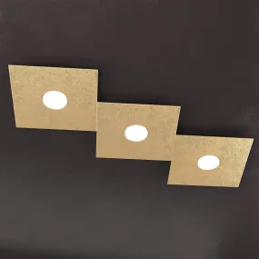 Plafonnier, applique, carré, rectangulaire, 3 lumières en métal. LED.