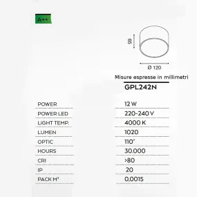 Aluminium-Deckenleuchte Gea Led CLOE 65 GPL242N