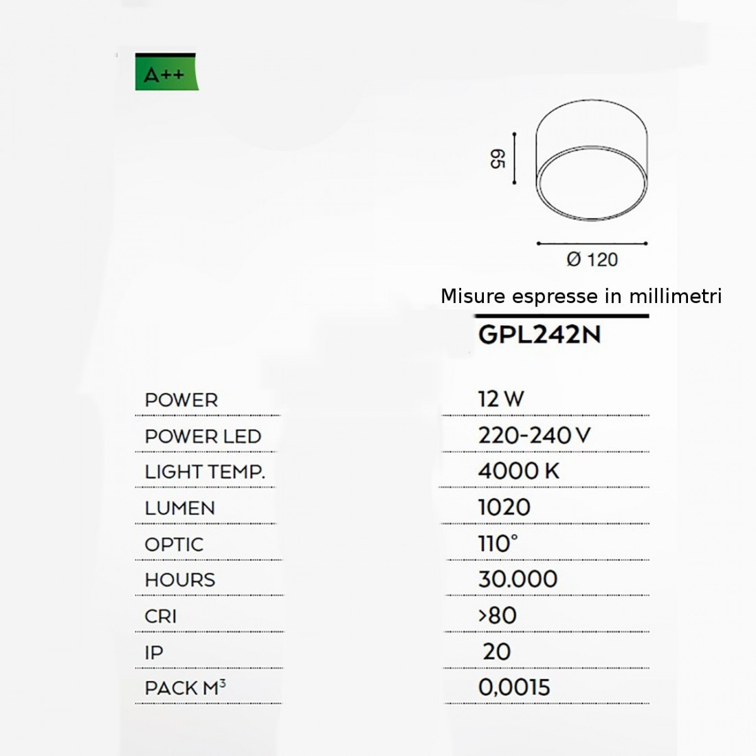 Aluminium-Deckenleuchte Gea Led CLOE 65 GPL242N