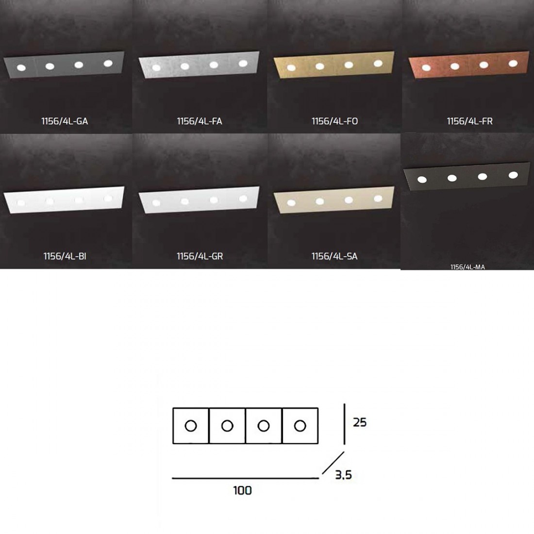 Top Light ECCENTRIC 1156 4L GX53 LED plafón moderno