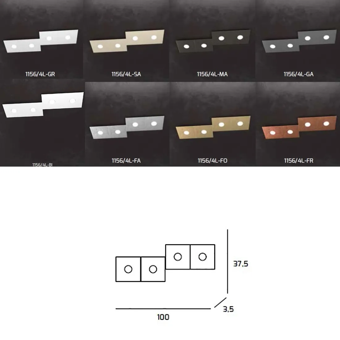 Plafoniera moderna Top Light ECCENTRIC 1156 4L GX53 LED