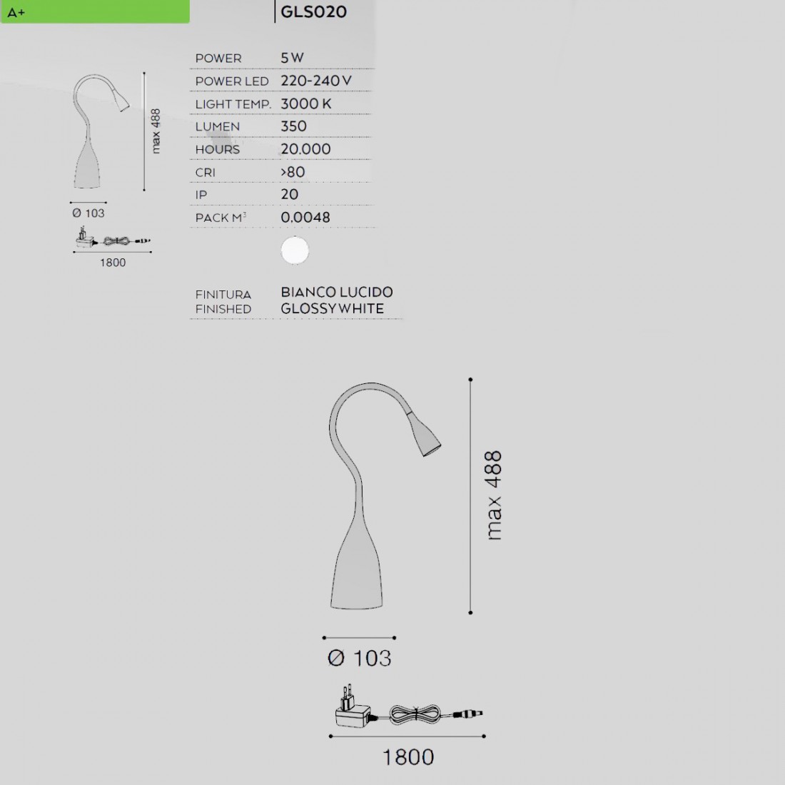 Moderner Lampenschirm Gea Luce NEKKAR GLS020 flexible LED