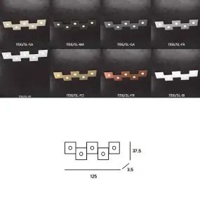 Applique, plafoniera, quadrata, rettangolare, decorativa, metallo.