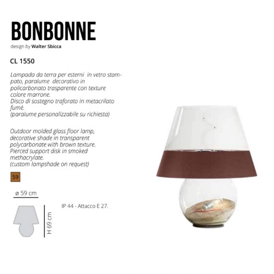 Moderne Lampe EMPORIUM BONBONNE CL1550 59 E27 LED