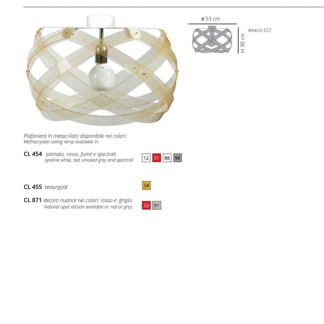 Moderne Deckenleuchte EMPORIUM NUCLEA E27 LED 53CM