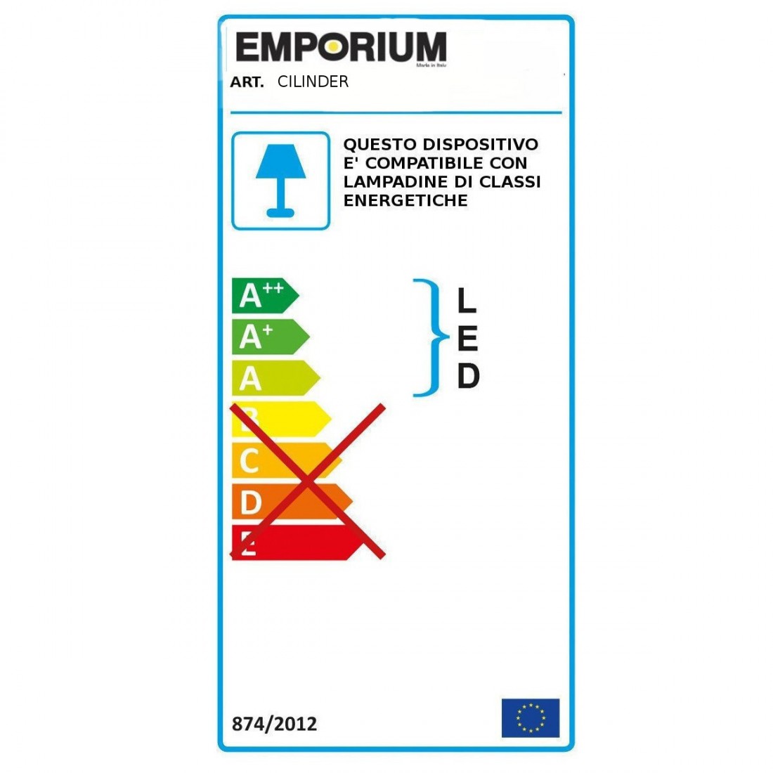 Moderner Lampenschirm EMPORIUM CYLINDER HEARTS CL1527 E14 LED