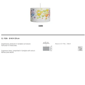 Lustre moderne EMPORIUM CYLINDER HEARTS CL1526 E27 LED