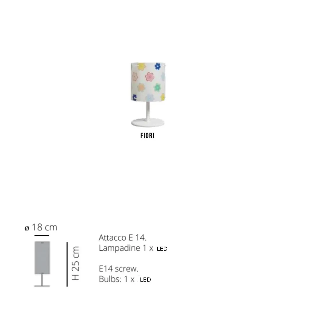 Lampe moderne EMPORIUM CYLINDRE FLEURS CL1527 E14 LED