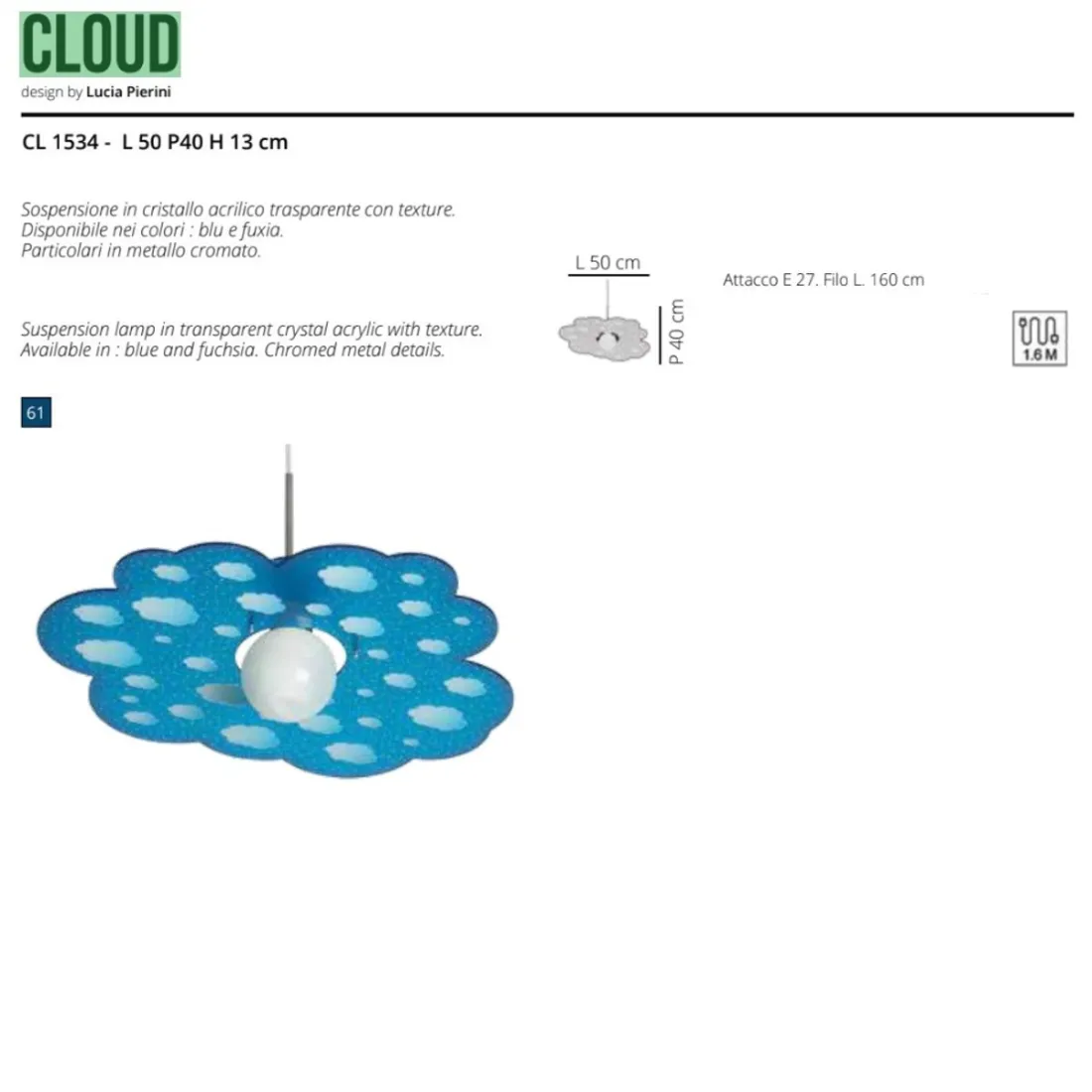 Moderner Kronleuchter EMPORIUM CLOUD CL1534 61 E27 LED