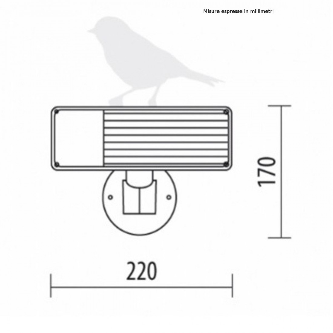 Appliques extérieures modernes Lampadari Bartalini PAR PL M DB.0245 E27 LED