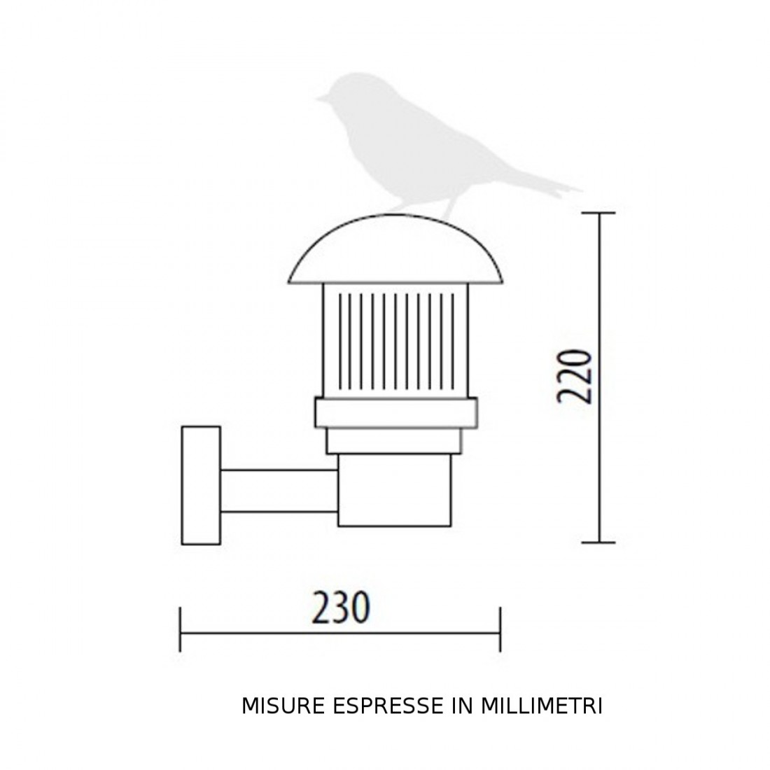 Appliques d'extérieur Lampadari Bartalini MINILITE ML 03 MT E27 LED