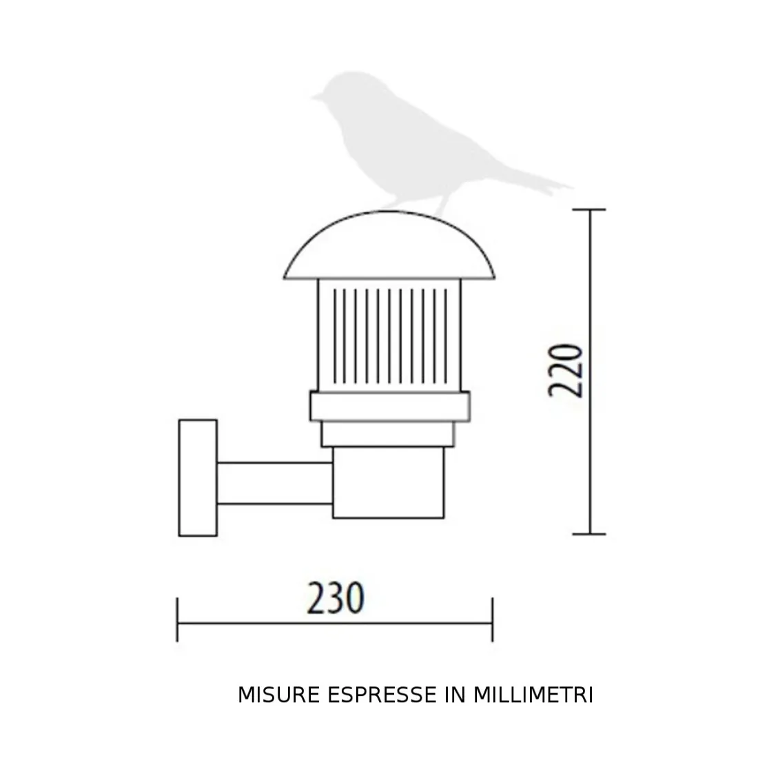 Appliques d'extérieur Lampadari Bartalini MINILITE ML 03 MT E27 LED