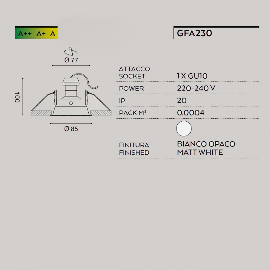 Spot encastrable Gea Led HELIOS R GFA230 GU10 LED orientable