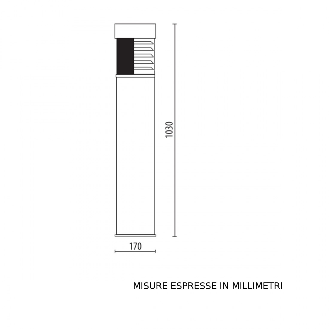 Borne d'éclairage moderne Lampadari Bartalini BOLLARD 105 HALF E27 LED