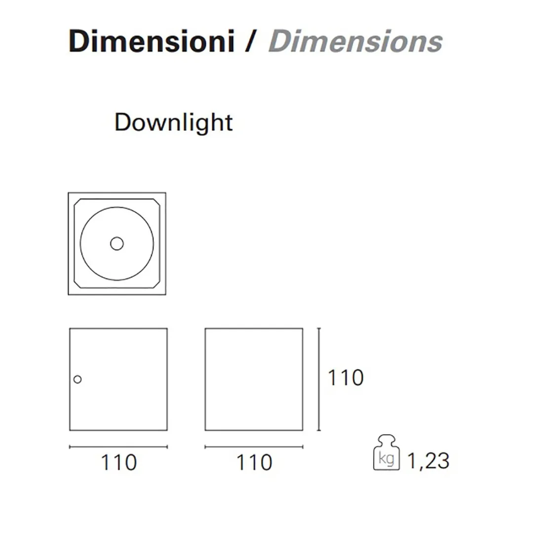 Applique esterno Pan International BOXER LED DOWN IP54