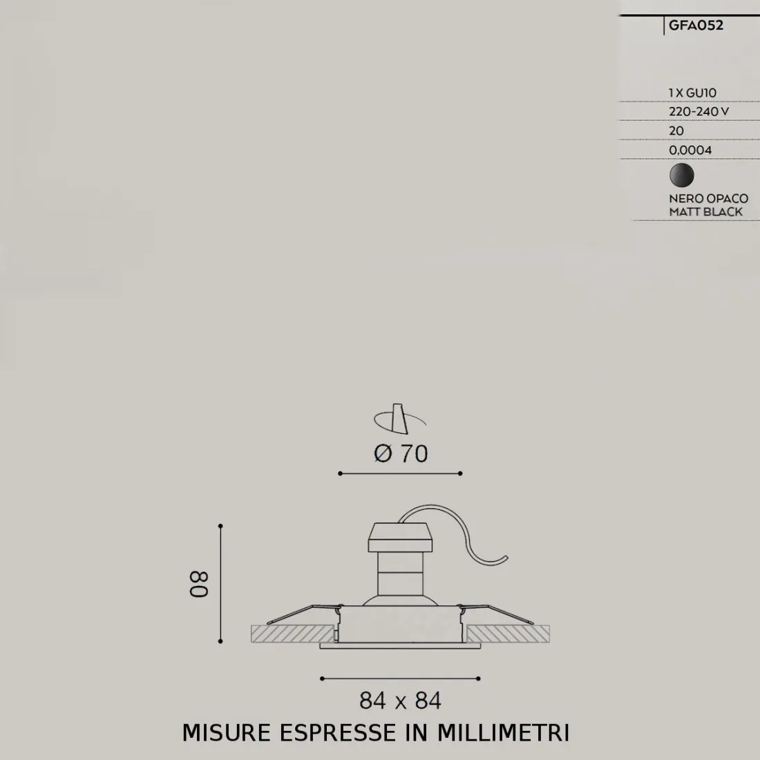 Faretto incasso GFA052 Gea LED