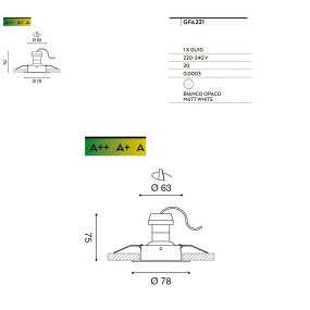 Faretto incasso GFA221 Gea Led