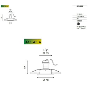 Faretto incasso GFA222 Gea Led